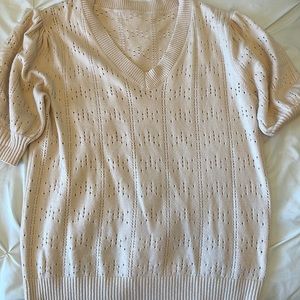 Short sleeve puff sleeve  sweater